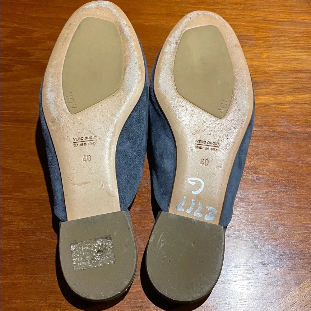 AGL Attilio Giusti Leombruni blue suede mules size 40